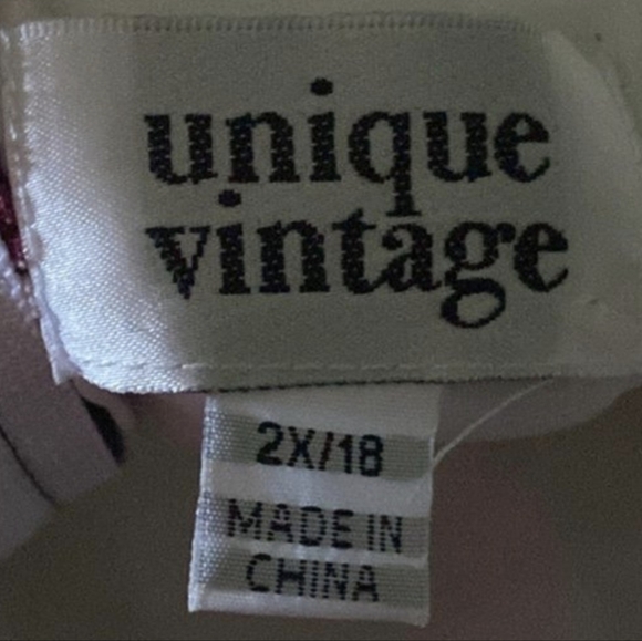 Unique Vintage Pink Rose Dress Size 2x/18 - Picture 4 of 5